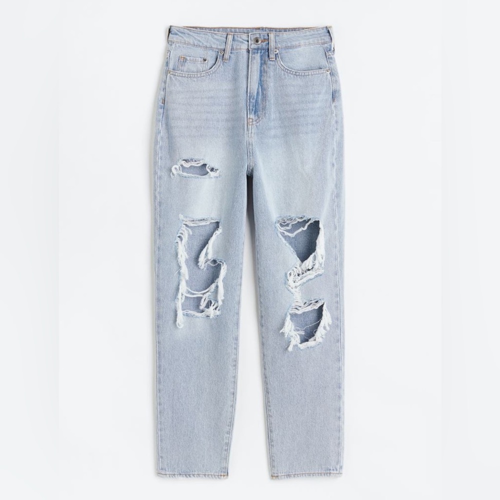 H&M women’s high waisted ripped jeans
